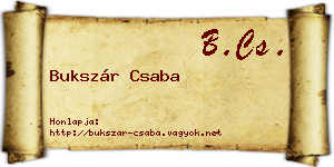 Bukszár Csaba névjegykártya